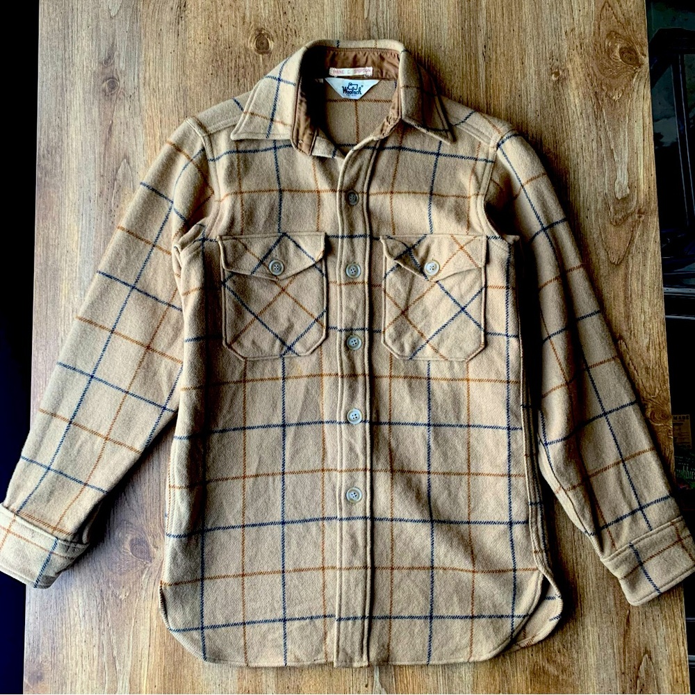 Vintage Woolrich Plaid Tan Shirt Jacket
